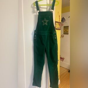 Mini Boden Velvet Green Overalls 9/10